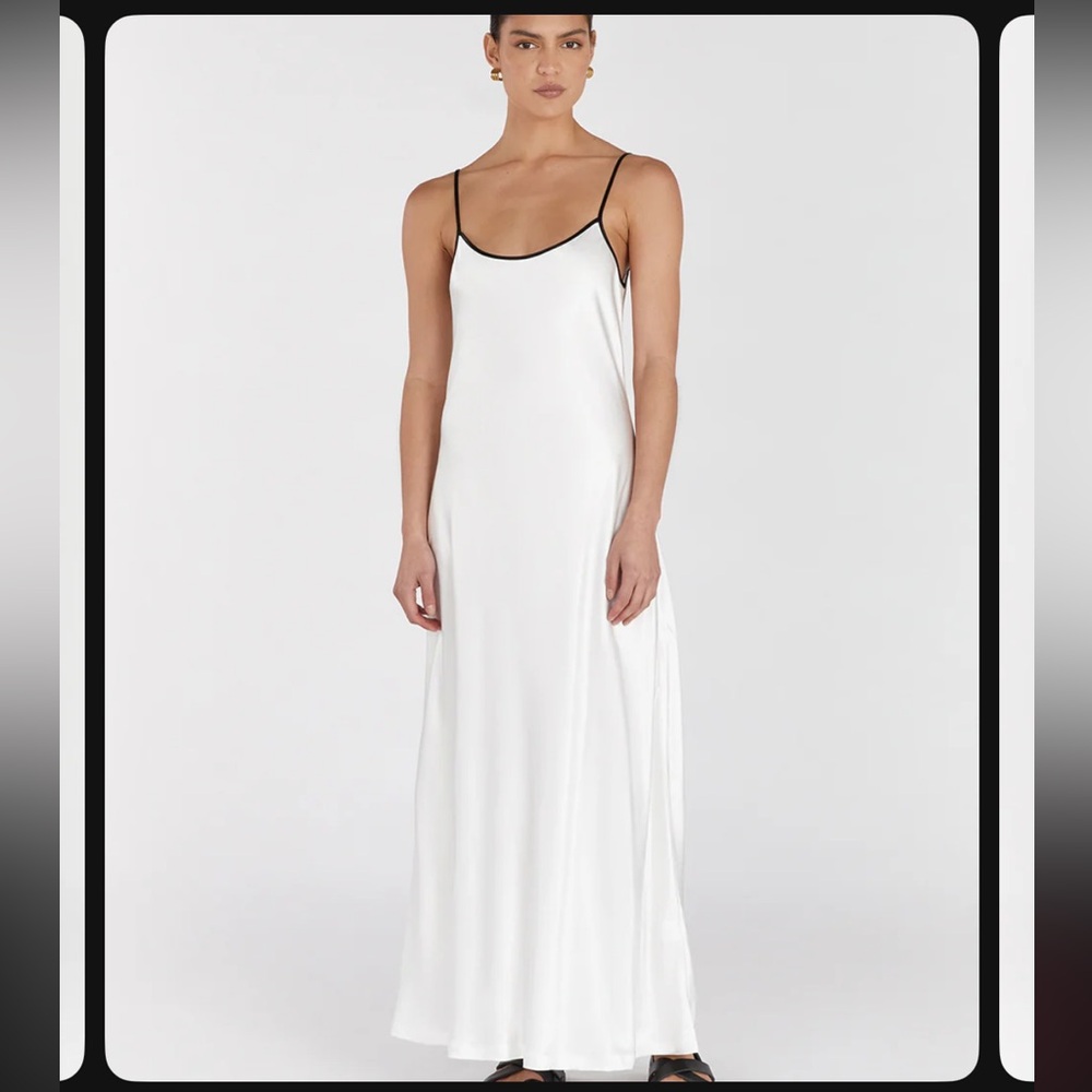 DISSH CONTRAST WHITE SILK LETTY DRESS